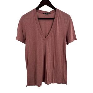 Truly Madly Deeply UO Dark Pink V Neck Tee Small New